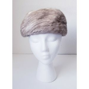 VINTAGE ORIGINAL REAL FUR HAT & COLLAR PRECIOUS FURS BY MARCHE